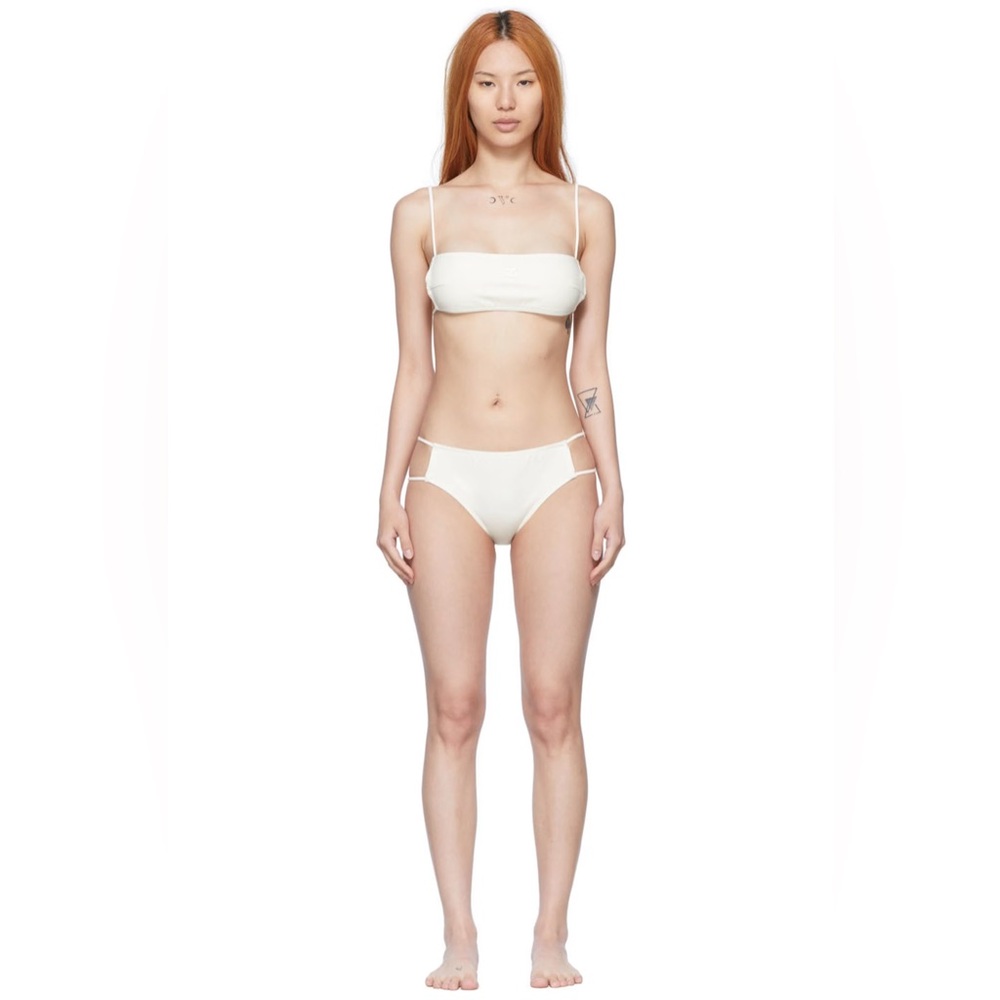 COURRÈGES • SSENSE Exclusive Off White Nylon Maillot Bikini Set